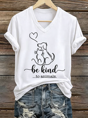Frauen sind freundlich zu Tieren Eisen auf Kurzarm T-Shirt