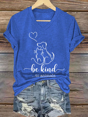 Frauen sind freundlich zu Tieren Eisen auf Kurzarm T-Shirt