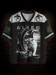 Herren-T-Shirt mit Alien-Katze-Print und V-Ausschnitt