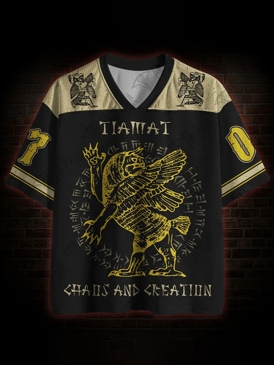 Herren-T-Shirt mit V-Ausschnitt und Tiamat-Print