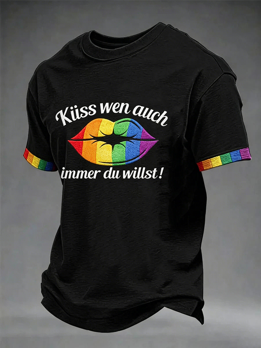 Herren-Pride-Monat-T-Shirt mit kurzen Ärmeln