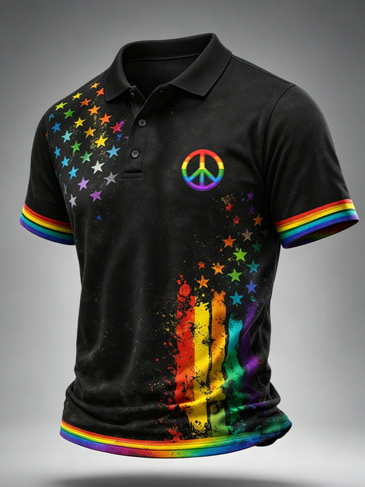 Herren Pride Month Regenbogen Kunst Kurzarm Top