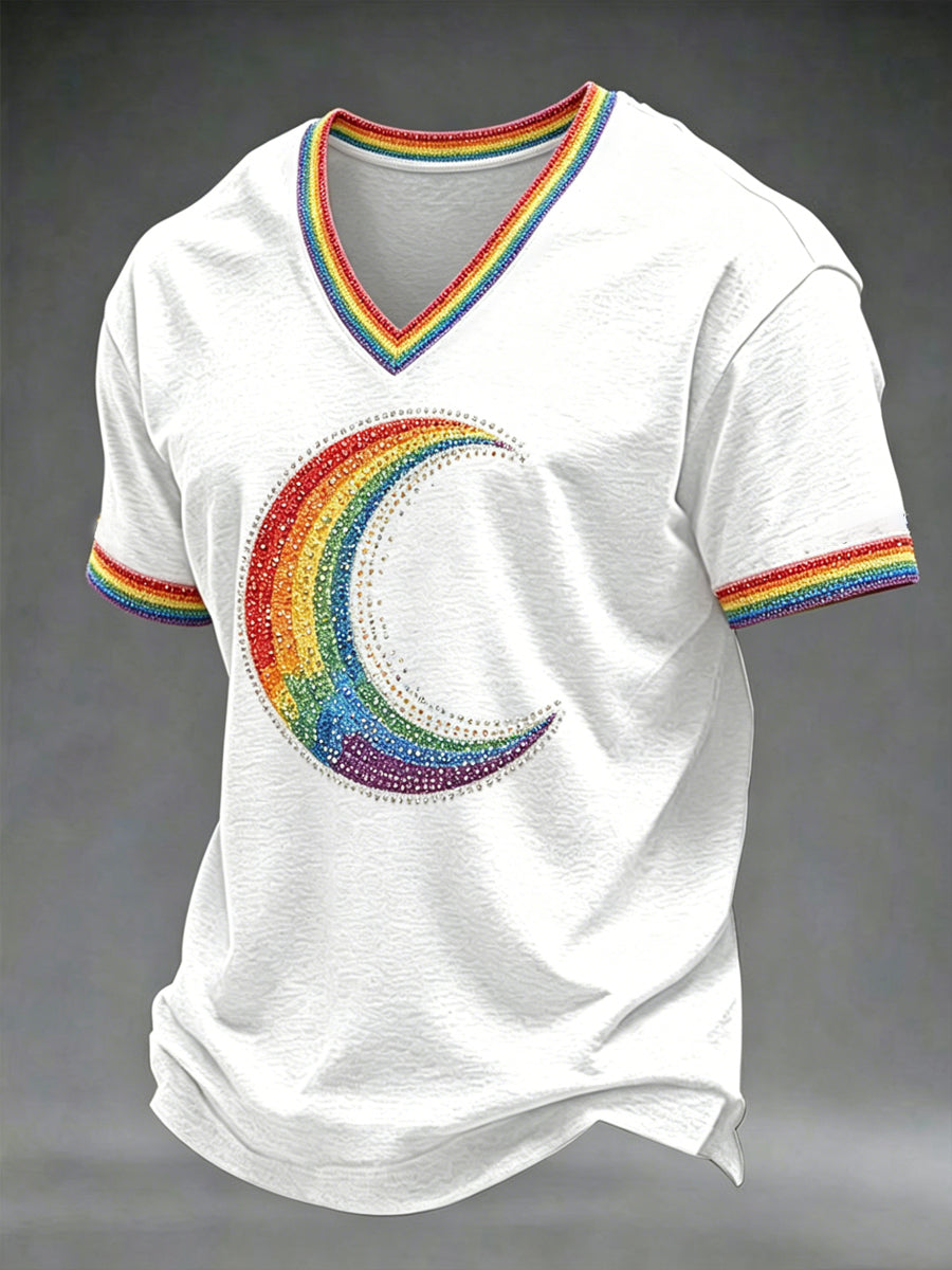 Herren-Pride-Monat-V-Ausschnitt-T-Shirt
