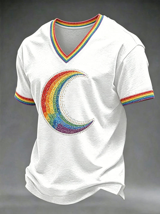Herren-Pride-Monat-V-Ausschnitt-T-Shirt