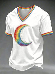 Herren-Pride-Monat-V-Ausschnitt-T-Shirt