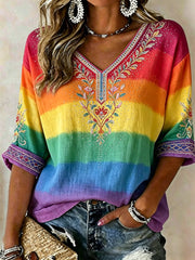 Damen Pride Month Print Casual T-Shirt