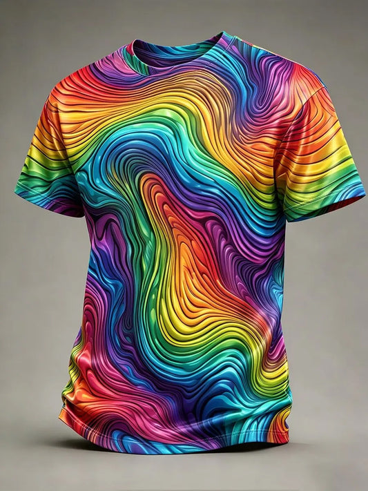 Herren-LGBT-Pride-Monat-Regenbogen-Art-Kurzarm-T-Shirt