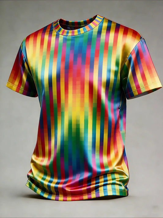 Herren-LGBT-Pride-Monat-Regenbogen-Art-Kurzarm-T-Shirt