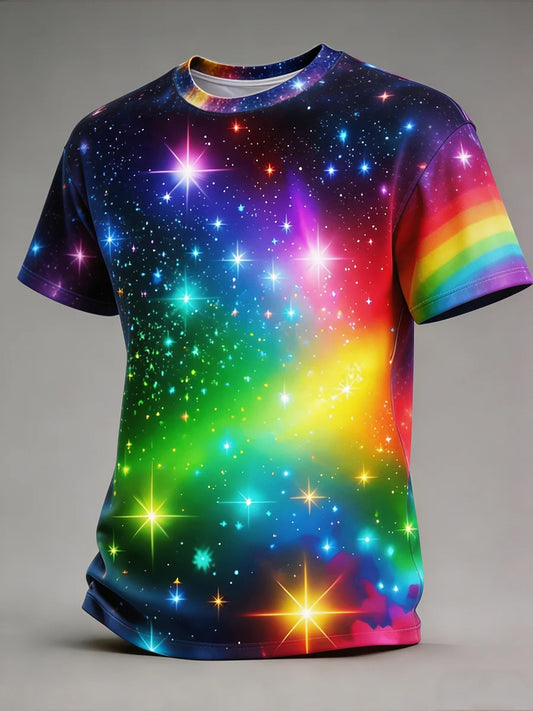 Herren-LGBT-Pride-Monat-Regenbogen-Art-Kurzarm-T-Shirt