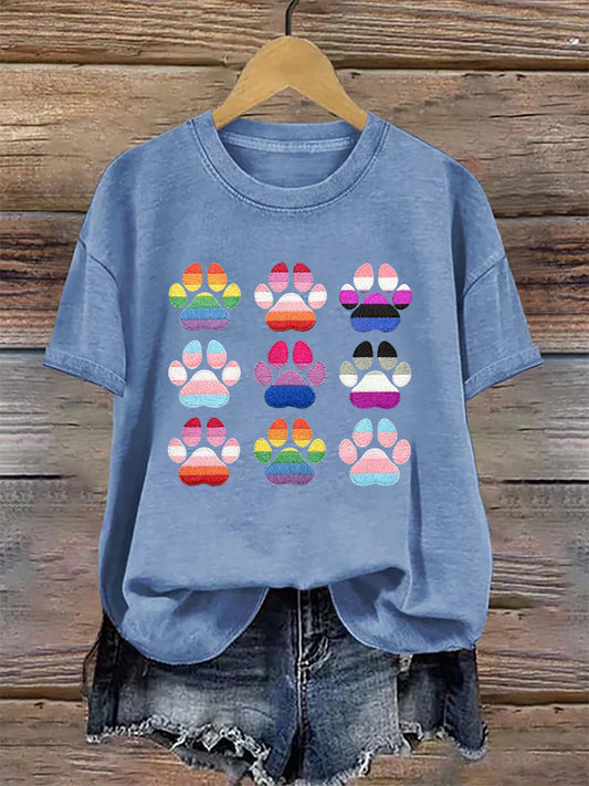 Frauen-Pride-Monat T-Shirt mit Katzen-Print