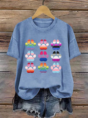 Frauen-Pride-Monat T-Shirt mit Katzen-Print