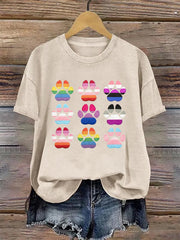 Frauen-Pride-Monat T-Shirt mit Katzen-Print