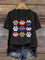 Frauen-Pride-Monat T-Shirt mit Katzen-Print