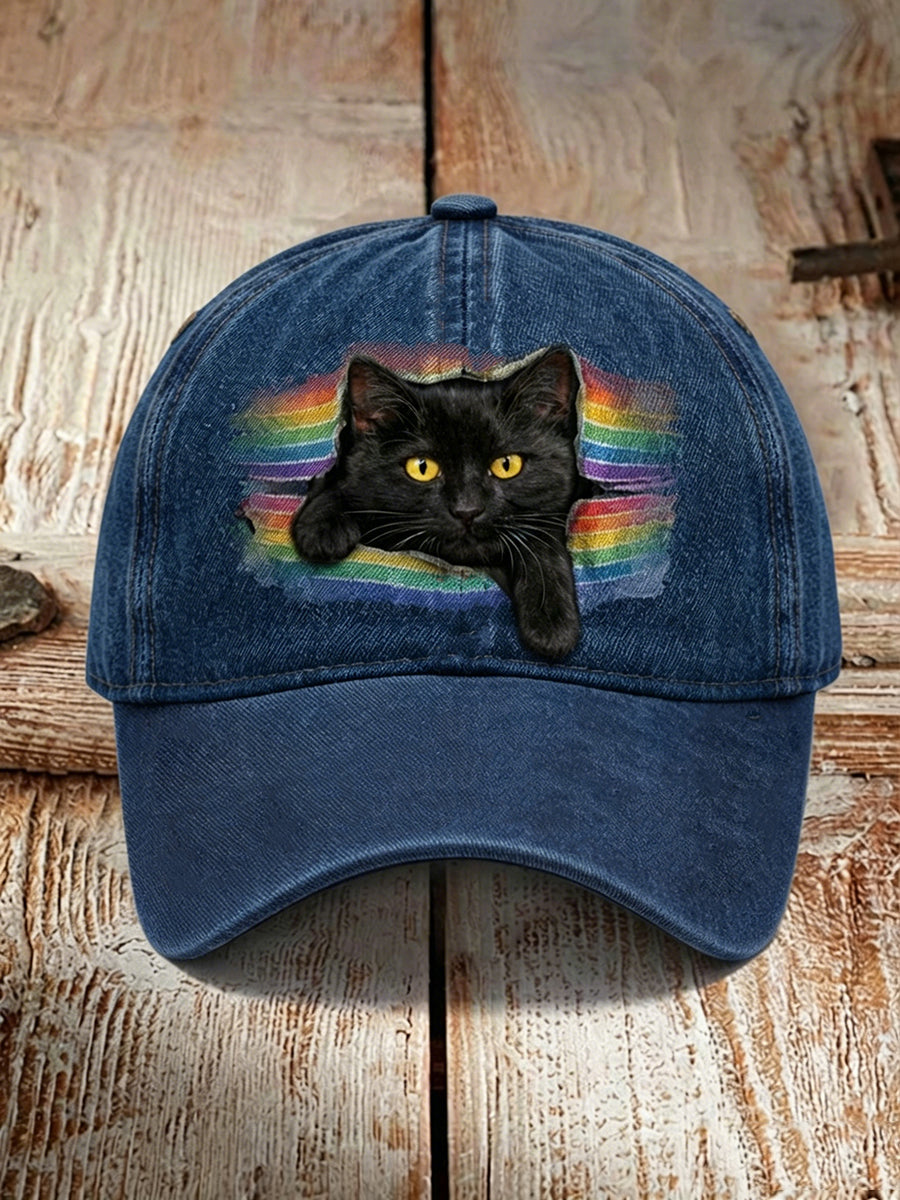 Unisex Resort Pride Month Cat Print Cap