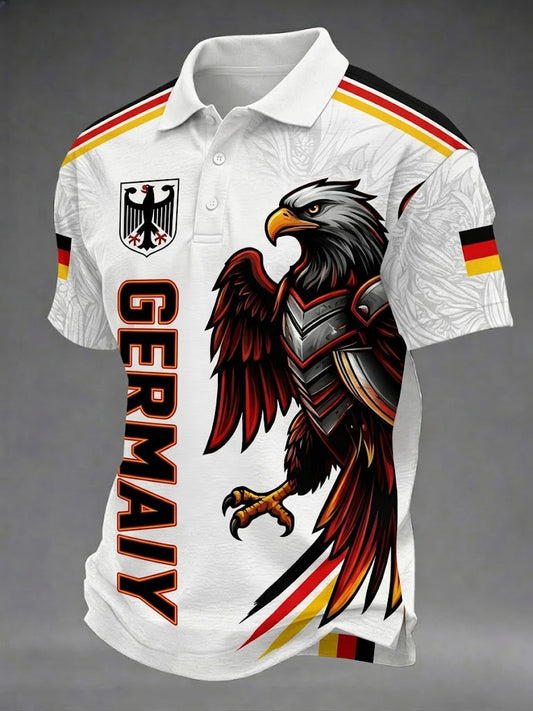 Herren Deutschland Fußball bedrucktes Hemd