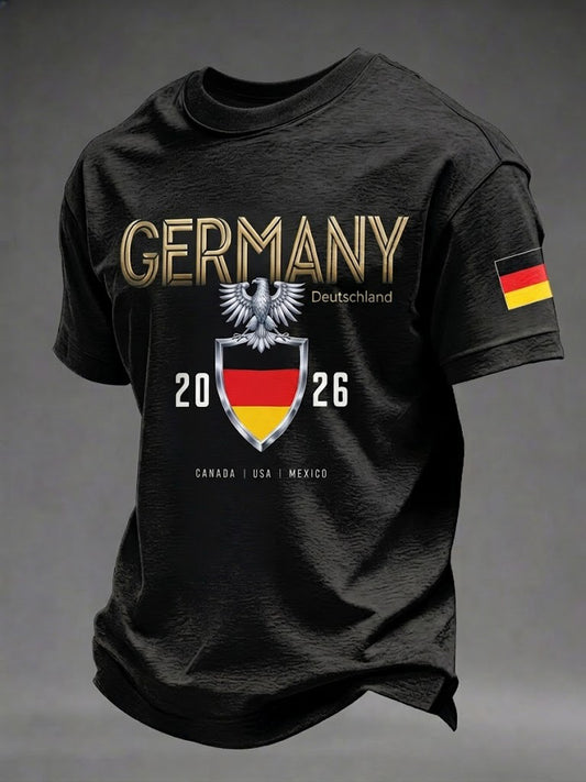 Herren Deutschland Fußball bedrucktes T-Shirt