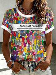 Damen-T-Shirt mit dem Aufdruck „Anders ist normal“