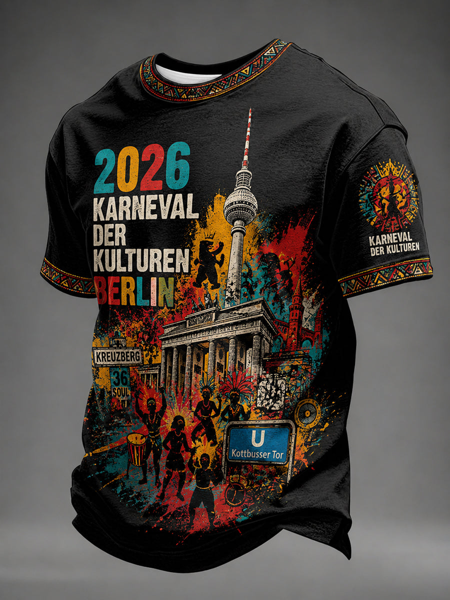 Herren-T-Shirt mit Aufdruck zum Berliner Karneval der Kulturen 2026