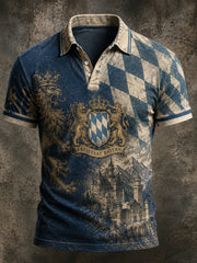 Herren-Lässiges Hemd im Retro-Design mit bayerischem Print
