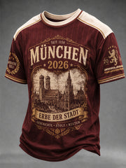 Männliches München-Print-Casual-T-Shirt