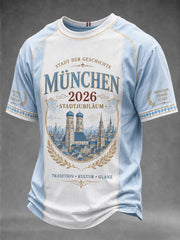 Männliches München-Print-Casual-T-Shirt
