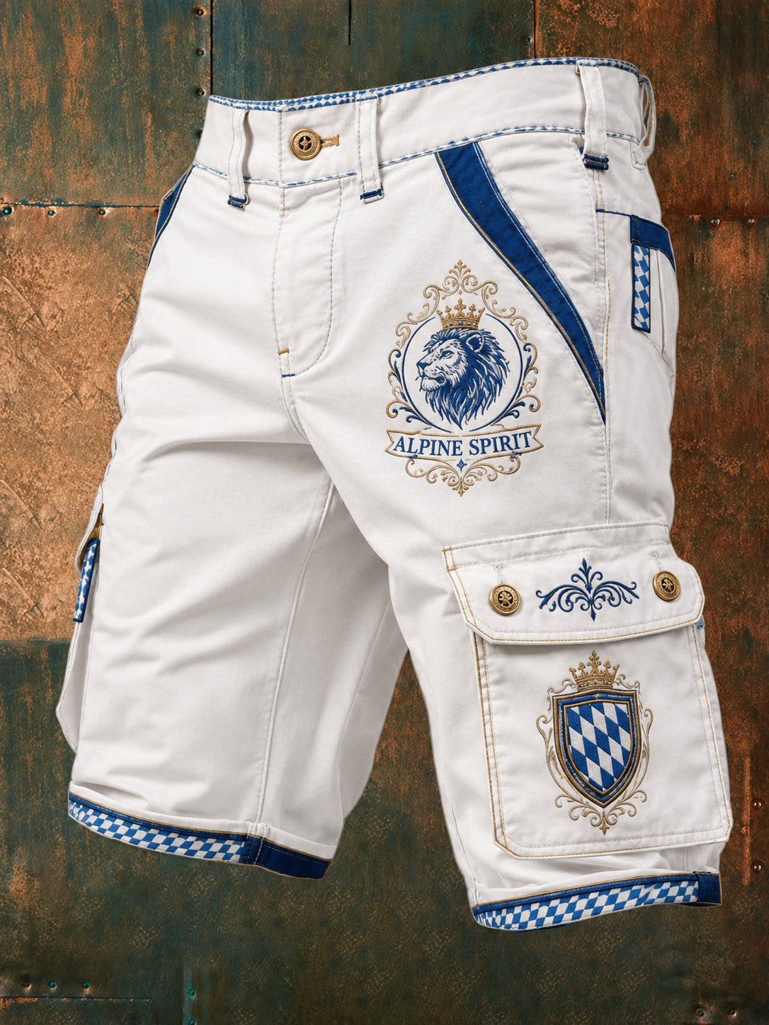 Herren-Shorts mit deutschem bayerischem Löwen-Druck