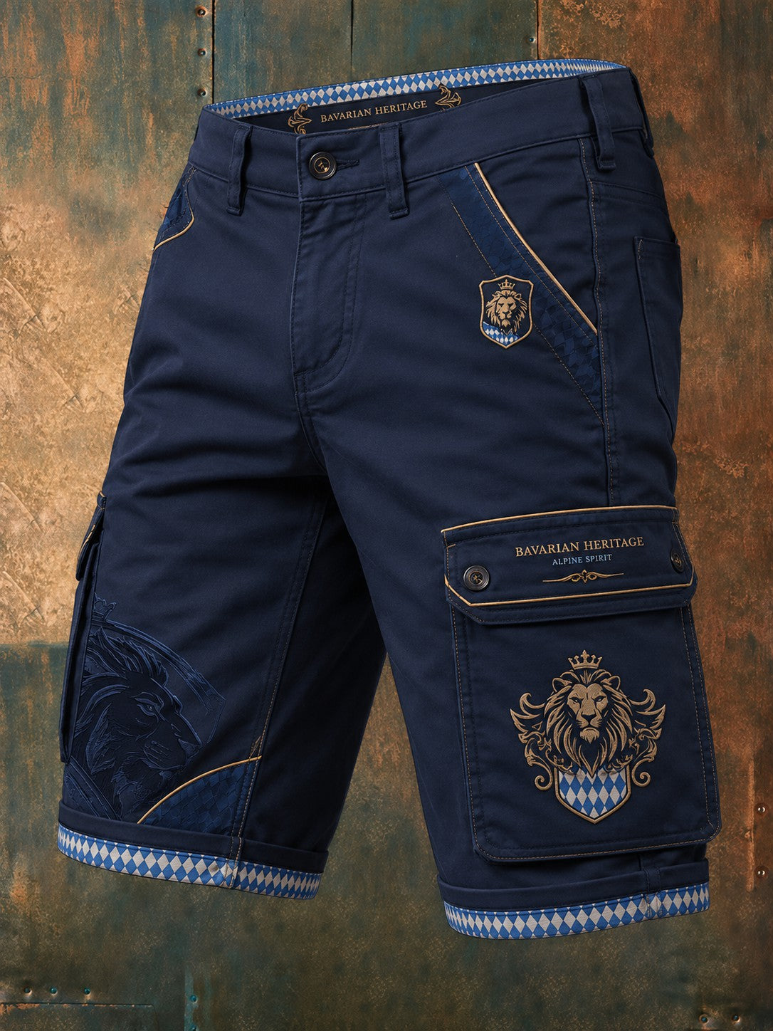 Herren-Shorts mit deutschem bayerischem Löwen-Druck