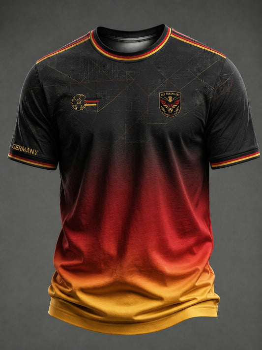 Herren-Fußball-T-Shirt mit Deutschland-Druck