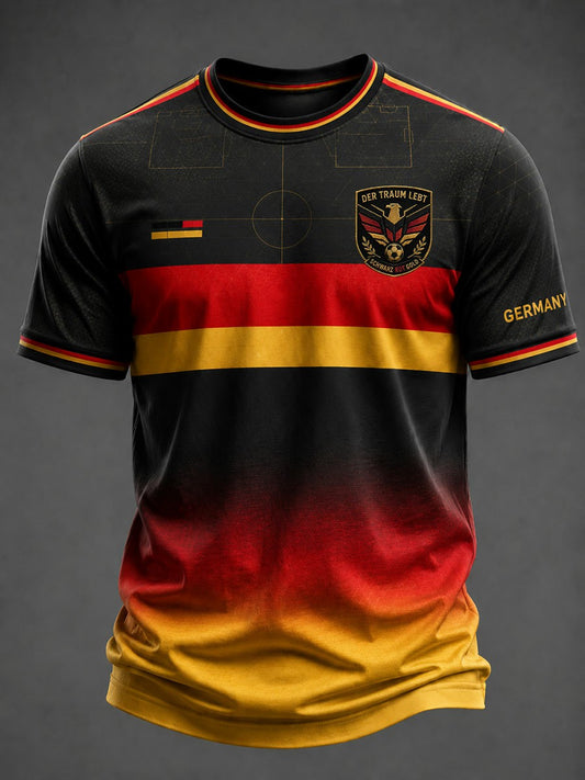Herren-Fußball-T-Shirt mit Deutschland-Druck