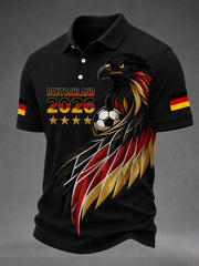 Herren deutscher Fußballfan bedrucktes lässiges T-Shirt