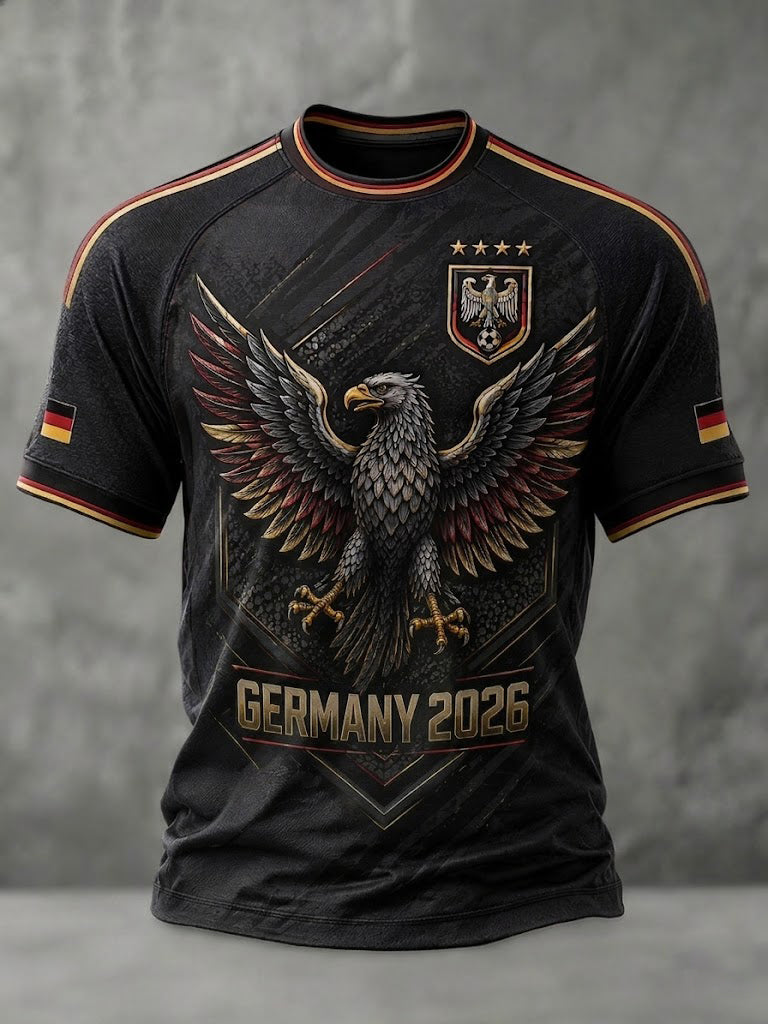 Herren-Fußball-T-Shirt mit Deutschland-Druck