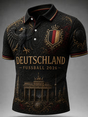 Herren-Vintage-Deutschland-Fußballfan-Shirt mit Aufdruck