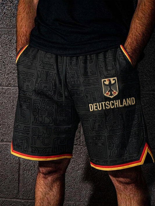 Herren-Fußball-Shorts mit Deutschland-Druck