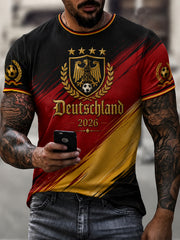Herren-Deutschland-Fußballfan-T-Shirt mit Grafikdruck