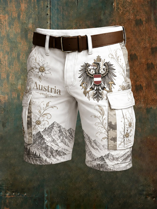Herren-Shorts mit österreichischem Muster und künstlerischem Print