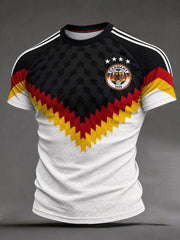 Herren-Deutschland-Fußball-Waffelkurzarmshirt