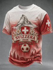 Herren-T-Shirt mit Schweizer Team-Fanprint