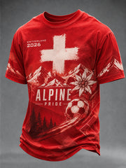 Herren-T-Shirt mit Schweizer Team-Fanprint