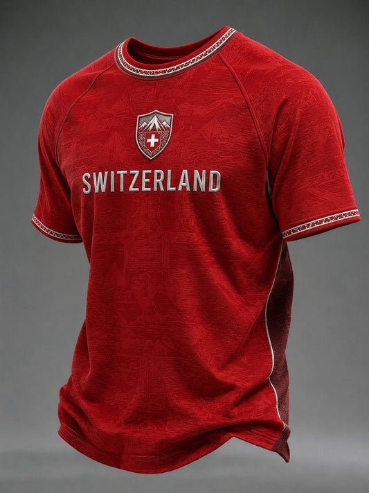 Herren-T-Shirt mit Schweiz-Print