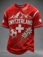 Herren-T-Shirt mit Schweizer Team-Fanprint