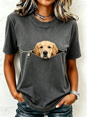 Damen-T-Shirt mit niedlichem Golden Retriever