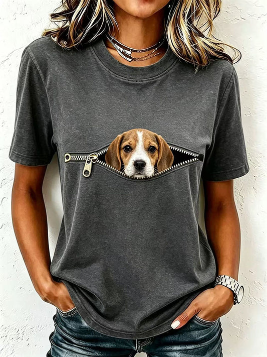 Damen-T-Shirt mit niedlichem Cavalier-King-Charles-Spaniel