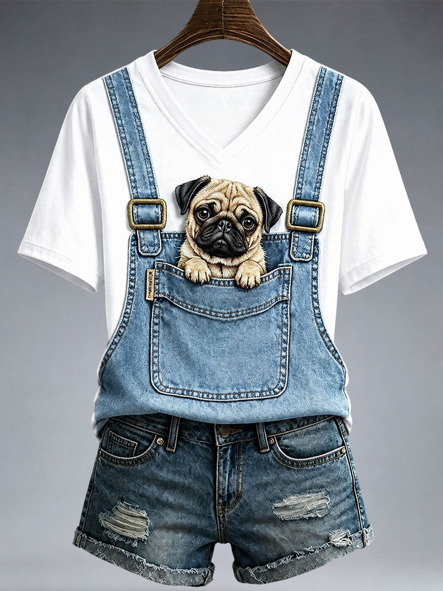 Schönes Mops-T-Shirt für Damen