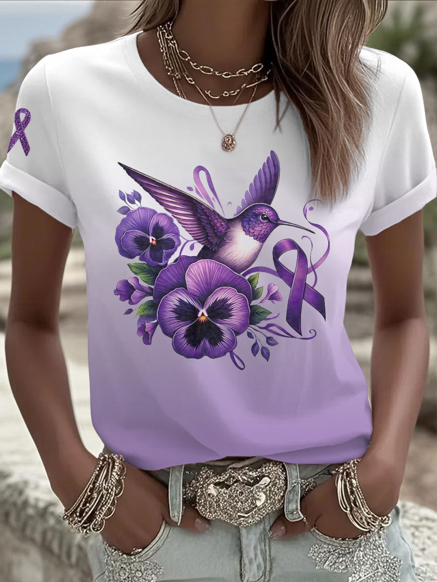 Frauen Alzheimer Pansy Kolibri T-Shirts