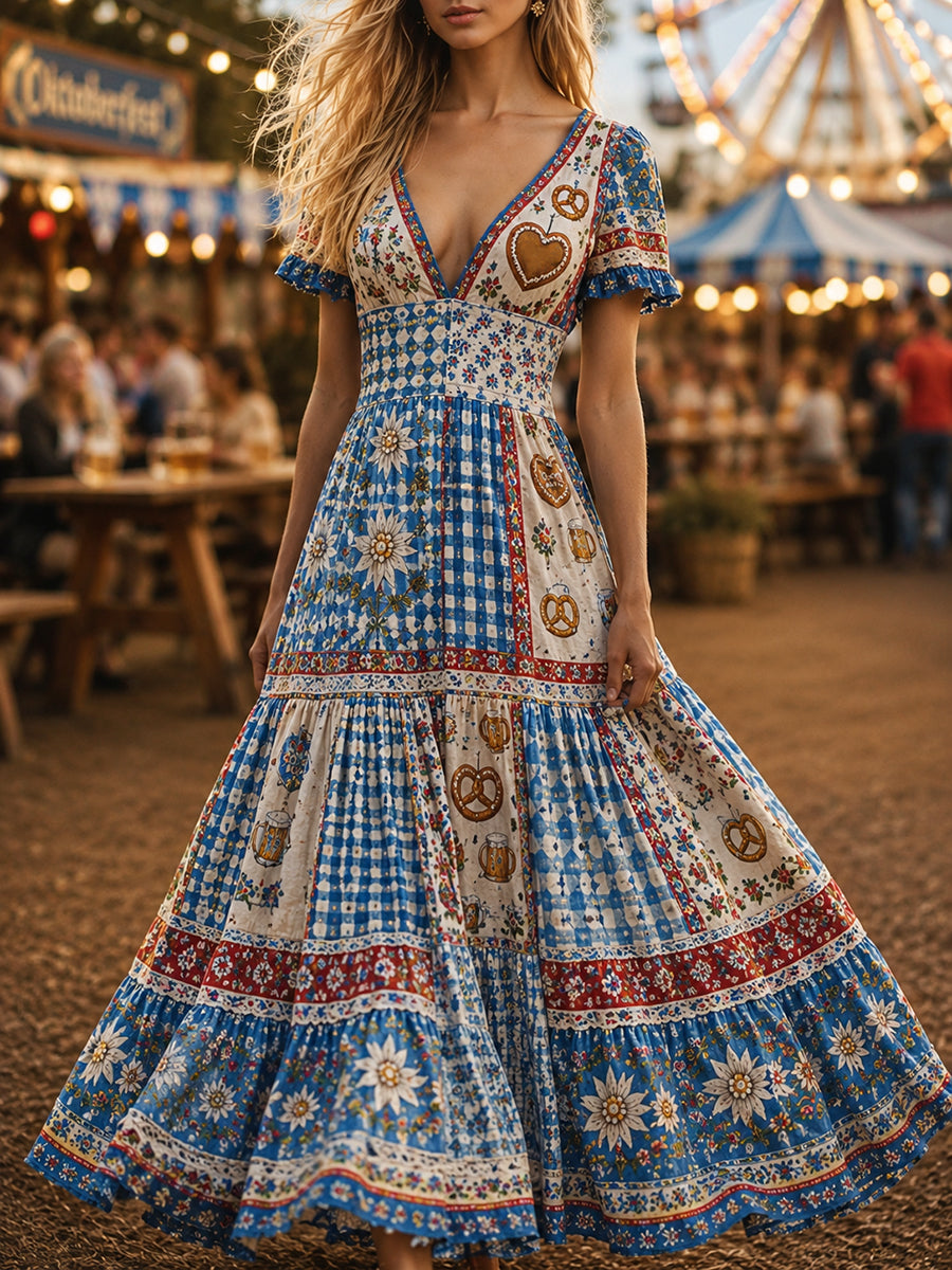Oktoberfest-Print-Kleid für Damen