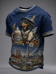 Herren-Oktoberfest-T-Shirt aus München mit Dackelmotiv