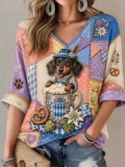 Oktoberfest-Damen-T-Shirt aus München mit Dackelmotiv