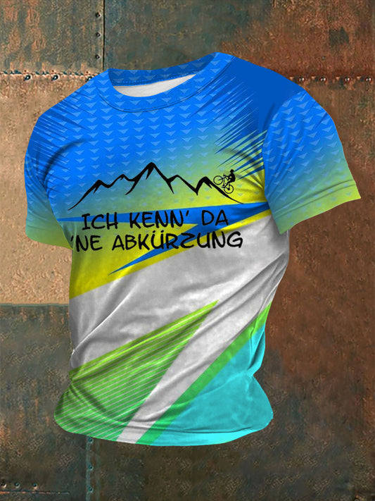 Herren-Fahre-Print-T-Shirt mit kurzen Ärmeln