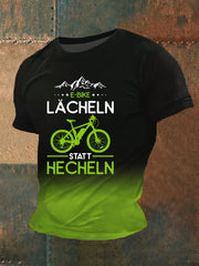 Herren-E-Bike-Shirt Lächeln statt Hecheln T-Shirt mit kurzen Ärmeln