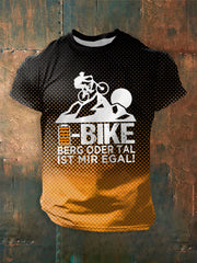 Herren Fahrrad-Print Kurzarm-T-Shirt